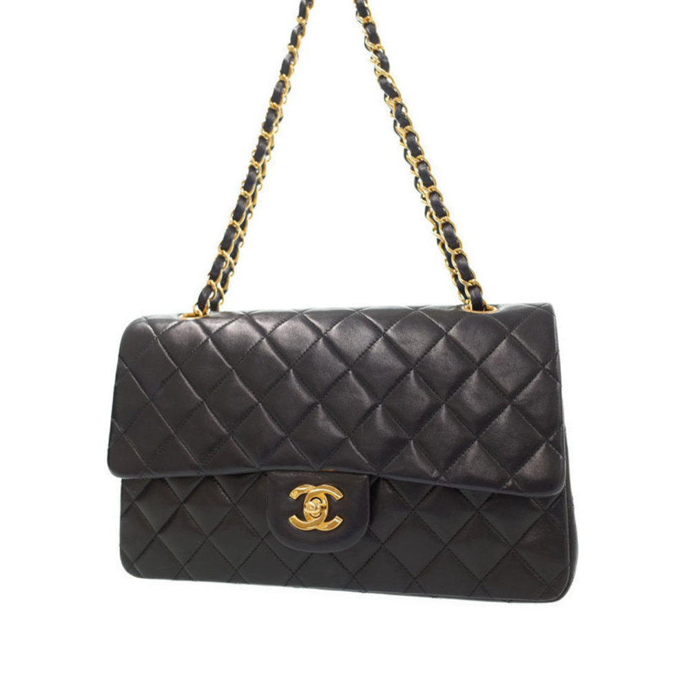 Chanel Matelasse Chain Shoulder Bag Lambskin Black